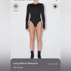 Khy Black Long Sleeve Bodysuit